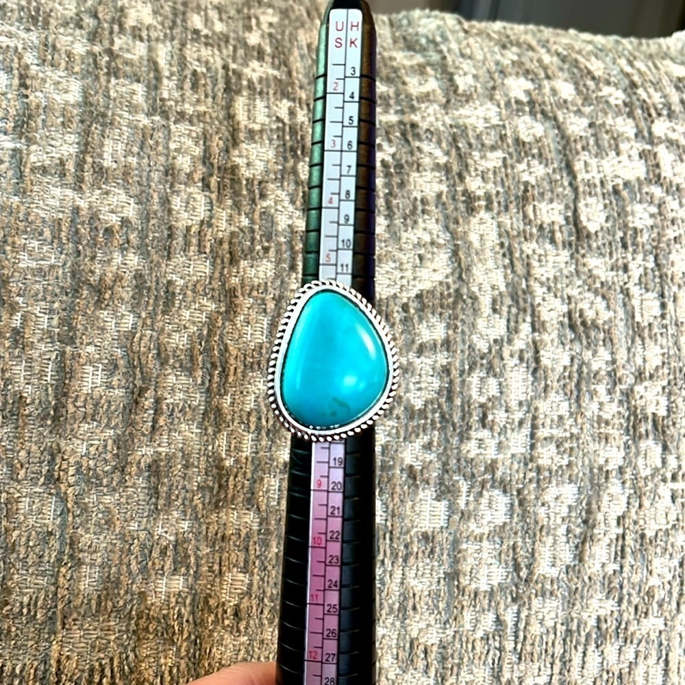 Adjustable Turquoise Statement Ring - Picture 3 of 5
